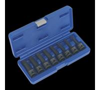 Sealey 8 Piece 1/2" Drive Impact Spline Socket Bit Set 1/2"