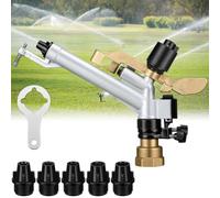 Impact Sprinkler 360° Adjustable Water Irrigation Tool for Garden Farm Lawn, Long Range Rain Gun for Agriculture & Forestry