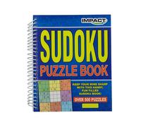Impact Sudoku Puzzle Book - Spiral Bound Puzzle Book for Adults & Seniors | Over 500 Mixed Difficulty Level Puzzles | Brain-Training Number Puzzles for Travel, Home & Work