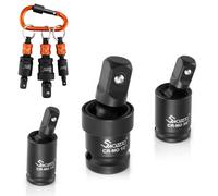 Impact Swivel Socket Set,with Socket Holder Keychains, 1/4”,3/8”,1/2” Universal Joint-Socket,Wobble Socket,360 Degree Rotation, Cr-Mo Steel