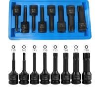 IMPACT TORX BIT Socket Set 1/2" Dr Impact Star Keys T30 To T80 7pc TX 1/2" Drive