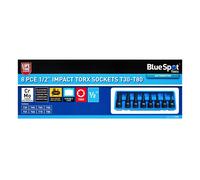 Blue Spot Tools 01506 Impact Torx Sockets, Black, 1/2-Inch, Set of 8 Piece