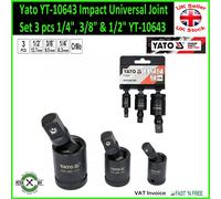 Impact Universal Joint Set 3 pcs 1/4" 3/8" 1/2" Yato Professional YT-10643