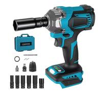 Impact Wrench 1/2 Inch, 700Nm Impact Gun Compatible for Makita 18V Battery, Electric Brushless Wrench Driver with 6 Socket Set for Car Truck Tires Scaffolding (No Battery)