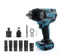 Impact Wrench Compatible with Makita 18V Battery, 1/2 Inch 700Nm Impact Gun | Cordless Wrench Driver Brushless with 6 Sockets and LED Light for Car Truck Tires Scaffolding(Battery Not Included)