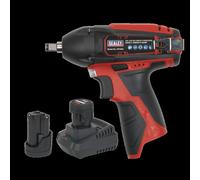 Sealey CP1204KIT 12v Cordless 3/8 Sq Drive Impact Wrench Kit 2 x Li-io