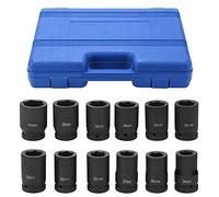 Impact Wrench Nuts 1 Inch Set 12-Piece Impact Socket Set 25.4 mm (1 Inch) Impact Socket Set 24-41 mm Impact Socket Set for Loosening/Removing Screws, 1 inch set, 12 pieces