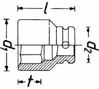 900SZ-18 38 mm 12-Point Traction Profile Impact Socket - Phosphatised/Oiled