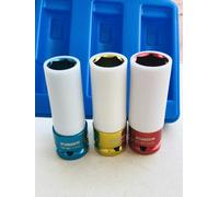 Impact Wrench Socket Inserts For Alloy Wheels Socket 1/2" 3-Piece 17-19-21Mm