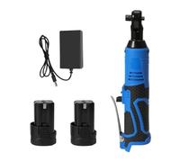 Impact Wrenches 18V Cordless Electric Wrench 100Nm Right Angle Ratchet Wrenches Impact Rechargeable 3/8 Inch Car Repair Tool Set Angle Wrench Convenient To Use(Blue 2 Battery)