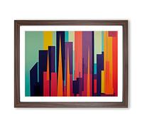 Impactful Skyline Architecture Abstract Framed Print | A3 Walnut Framed Wall Art | Ready to Hang | Abstract Cityscape Picture | Living Room Bedroom Lounge Office