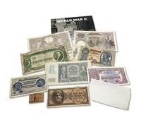IMPACTO COLECCIONABLES 10 circulated Original Banknotes issued during World War II in Europe, with Certificate of Authenticity