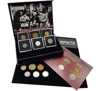 IMPACTO COLECCIONABLES | 6 Authentic World War II Coins (1938-1945) - Pearl Harbor and Pacific War Collection in a Velvet Pouch - With Certificate of Authenticity