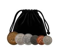 IMPACTO COLECCIONABLES | Allies & Axis - Collection of 6 Authentic World War II Coins - Original Historic Lot in a Velvet Pouch with Certificate of Authenticity