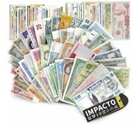 IMPACTO COLECCIONABLES | Collection of 100 Authentic World Banknotes - No Duplicates, Demonetized, from Various Countries | Ideal for Collectors, Includes Certificate of Authenticity