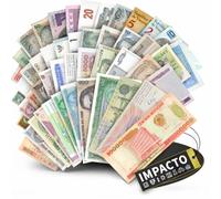 IMPACTO COLECCIONABLES | Collection of 50 Authentic World Banknotes - No Duplicates, Demonetized, from Various Countries | Ideal for Collectors, Includes Certificate of Authenticity