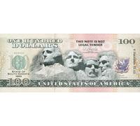 IMPACTO COLECCIONABLES | South Dakota Souvenir Dollar Note - Novelty Collectible Banknote with UV Details (Not Legal Tender), Part of The 50 U.S. States Commemorative Collection