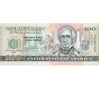 IMPACTO COLECCIONABLES | Texas Souvenir Dollar Note - Novelty Collectible Banknote with UV Details (Not Legal Tender), Part of The 50 U.S. States Commemorative Collection