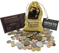 IMPACTO COLECCIONABLES The Treasure of the 7 Seas. 500 World Coins with Certificate of Authenticity. Kid's Coin Set