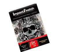 ImpactSketch Drawing Sketch Pad | Includes 1 x A4 200 Sheets 100 Page Dry Media Sketchpad Sketchbook | 100GSM 69lb | Premium Quality Paper for Professional or Beginner Use (A4)