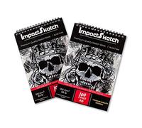 ImpactSketch Drawing Sketch Pad Set | Includes 1 x A4 & 1 x A5 100 Sheets Dry Media Sketchpad | Thickness 100GSM 69lb | Premium Quality Paper for Professional or Beginner Use (A4+A5)