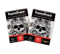 ImpactSketch Drawing Sketch Pad Set | Includes 2 x A4 100 Sheets Dry Media Sketchpad | Thickness 100GSM 69lb | Premium Quality Paper for Professional or Beginner Use (2 x A4)