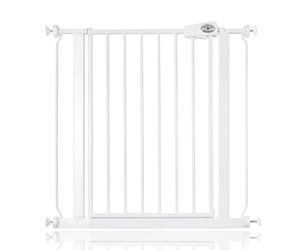 Impag® “Tom” stair safety gate, height 77 cm; drill-free safety gate, easy to install; door gate for a baby, child or dog; comes with clips