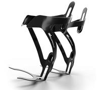 IMPALAPRO Aluminum Bike Water Bottle Cage for MTB & Road - Ultralight 26 g Front-Access Design - Secure Bicycle Bottle Holder Compatible with Standard & Disposable Water Bottles (black 2pc)