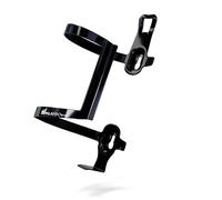 IMPALAPRO Aluminum Side Entry Bottle Cage Lightweight 34g - Secure Grip Anti-Scratch Design - Bike Water Bottle Holder Side Load with Electroplated Gradient Finish - Universal fit 72-76mm (black 1pc)
