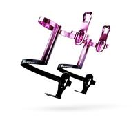 IMPALAPRO Aluminum Side Entry Bottle Cage Lightweight 34g - Secure Grip Anti-Scratch Design - Bike Water Bottle Holder Side Load with Electroplated Gradient Finish - Universal fit 72-76mm (pink 2pc)