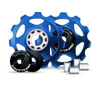IMPALAPRO Bike Set of 2 11T Jockey Wheel - Pulley Wheel for Derailleurs for Bikes Ultralight and Durable with Ceramic Bearing for MTB or Road Bike - Derailleur Pulley - Shimano Derailleur (Blue)