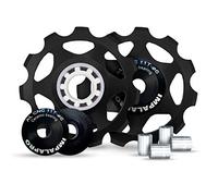 Impalapro Bike Set of 2 11T Jockey Wheel - Pulley Wheel for Derailleurs for Bikes Ultralight and Durable with Ceramic Bearing for MTB or Road Bike - Derailleur Pulley - Shimano Derailleur(Black)
