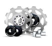 Impalapro Bike Set of 2 11T Jockey Wheel - Pulley Wheel for Derailleurs for Bikes Ultralight and Durable with Ceramic Bearing for MTB or Road Bike - Derailleur Pulley - Shimano Derailleur (Silver)