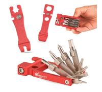 IMPALAPRO Bike Tool Kit Set 20 in 1 Compact and Lightweight (117.5g) Chrome-Vanadium (CRV) - Bike Multi Tool with Chain Breaker - Pocket Tool Kit - Bicycle Repair Kit (Red)