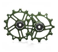 IMPALAPRO Set of Ceramic Bearing Jockey Wheel 12T & 14T Narrow-Wide AL7075 | Derailleur Pulley Wheels, Silicon Nitride Ceramic Bearing in Steel Rings, Narrow-Wide Teeth, 10g/48mm & 11.5g/54mm Anodized