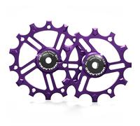 IMPALAPRO Set of Ceramic Bearing Jockey Wheel 12T & 14T Narrow-Wide AL7075 | Derailleur Pulley Wheels, Silicon Nitride Ceramic Bearing in Steel Rings, Narrow-Wide Teeth, 10g/48mm & 11.5g/54mm Anodized