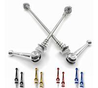 IMPALAPRO Titanium Bike Quick Release Skewers Ultralight CNC 46g - Road Bike Wheels Nuts - Hope Skewers - MTB Quick Release Bolts - Tool-Free Install (Silver)
