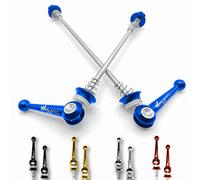 IMPALAPRO Titanium Bike Quick Release Skewers Ultralight CNC 46g - Road Bike Wheels Nuts - Hope Skewers - MTB Quick Release Bolts - Tool-Free Install (Blue)