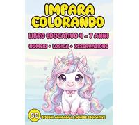 Impara Colorando: Libro Educativo Kawaii per Bambini 4-7 Anni: 50 Schede Didattiche di Logica, Inglese e Scienze | Libro Educativo Prescolare con ... Scientifiche (Impara e colora con Fox Sonny)