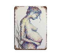 Impasto Pregnancy Tin Sign Vintage Metal Pub Club Cafe Bar Home Wall Art Decoration Poster Retro 12x16inch(30x40cm)