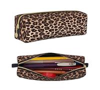 IMPCOKRU Small Pencil Bag Study Pencil Bag Key Pouch,Brown Leopard,Stationery Storage pencil case for school office travel