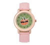 Impeach The Peach Womens Elegant Watch Analogue Quartz Watch Leather Band Wristwatch