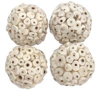 Impeckable Bird Toys 8001 Pk4 Small Sola Balls Made from Natural sola Wood, Perfect for Chewing, Foraging, and Play; Individually Packed with Care for All Bird Sizes