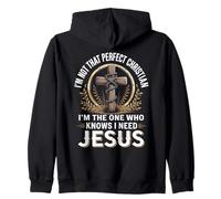 Imperfect Christian Jesus Love Religious Faith Cross Zip Hoodie