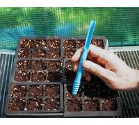 IMPERFECT DIBBY XL Garden Tool - Dibber, Dibbler, Seed Sowing Tool, Transplant Seedlings, Graduated Depth Markings (Patent Pending) Blue
