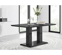Furnitureboxuk Imperia 150Cm 6-Seater Modern High Gloss Pillared Dining Table In Black Black One Size
