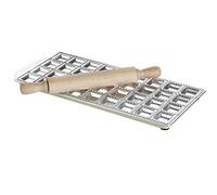 Imperia 36 Hole Ravioli Tray and Rolling Pin, Silver