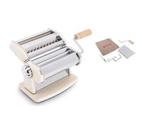 Imperia IPasta Classic Line. Pasta Machine 100% Made in Italy. Fresh Pasta Machine in Steel. Manual Roller with Crank. Creates Dough Sheets for Lasagne, Tagliolini, Fettuccine. (IPasta Crema)