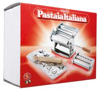 Imperia Italian Pasta Maker Gift Set Machine Ravioli Mould Spaghetti Cutter Rolling Pin in Silver Imperia Silver