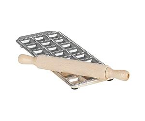 Imperia Italian Twenty Four Hole Ravioli Mould Tray and Rolling Pin
